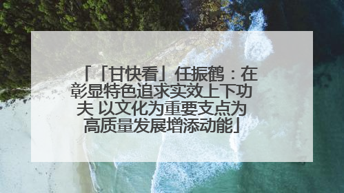 「甘快看」任振鹤：在彰显特色追求实效上下功夫 以文化为重要支点为高质量发展增添动能