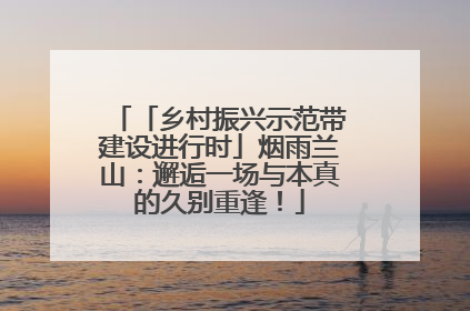 「乡村振兴示范带建设进行时」烟雨兰山：邂逅一场与本真的久别重逢！