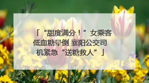 “甜度满分！”女乘客低血糖晕倒 襄阳公交司机紧急“送糖救人”