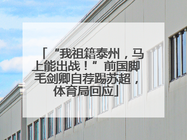 “我祖籍泰州，马上能出战！”前国脚毛剑卿自荐踢苏超，体育局回应