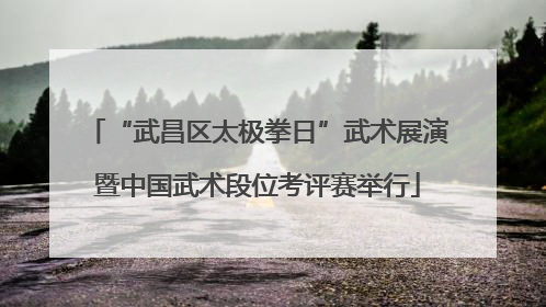 “武昌区太极拳日”武术展演暨中国武术段位考评赛举行