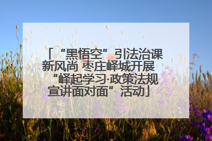 “黑悟空”引法治课新风尚 枣庄峄城开展“峄起学习·政策法规宣讲面对面”活动