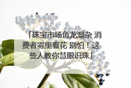 珠宝市场鱼龙混杂 消费者雾里看花 别怕！这些人教你慧眼识珠