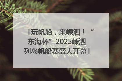 玩帆船，来嵊泗！“东海杯”2025嵊泗列岛帆船赛盛大开幕