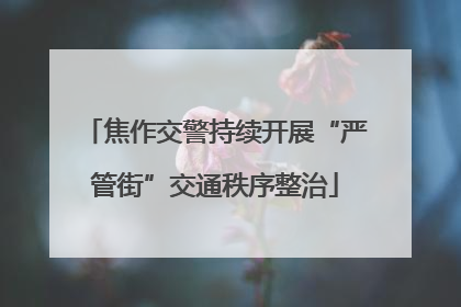 焦作交警持续开展“严管街”交通秩序整治