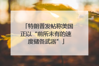 特朗普发帖称美国正以“前所未有的速度储备武器”