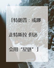 特朗普：或挪走特斯拉 但还会用“星链”