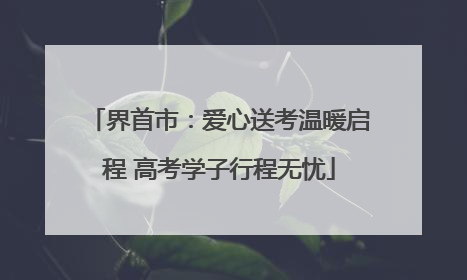 界首市：爱心送考温暖启程 高考学子行程无忧