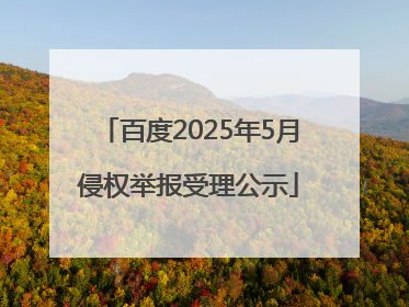 百度2025年5月侵权举报受理公示