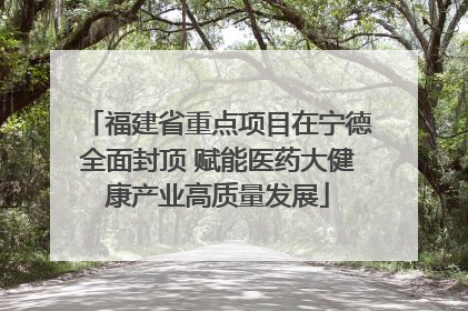福建省重点项目在宁德全面封顶 赋能医药大健康产业高质量发展