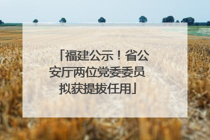 福建公示！省公安厅两位党委委员拟获提拔任用