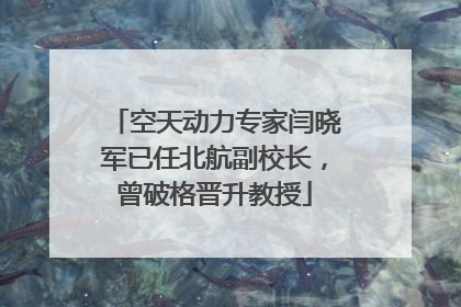 空天动力专家闫晓军已任北航副校长，曾破格晋升教授
