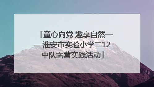 童心向党 趣享自然——淮安市实验小学二12中队露营实践活动