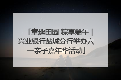 童趣田园 粽享端午｜兴业银行盐城分行举办六一亲子嘉年华活动