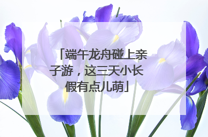 端午龙舟碰上亲子游，这三天小长假有点儿萌