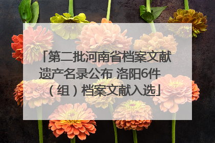 第二批河南省档案文献遗产名录公布 洛阳6件（组）档案文献入选
