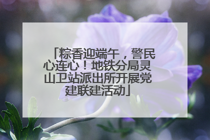 粽香迎端午，警民心连心！地铁分局灵山卫站派出所开展党建联建活动