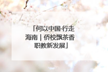 何以中国·行走海南｜侨校飘茶香 职教新发展