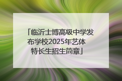 临沂士博高级中学发布学校2025年艺体特长生招生简章