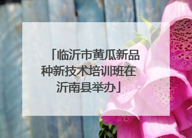 临沂市黄瓜新品种新技术培训班在沂南县举办