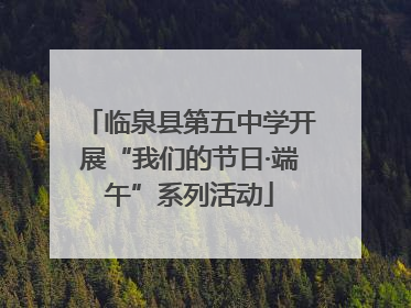 临泉县第五中学开展“我们的节日·端午”系列活动