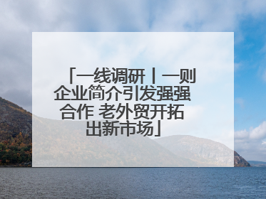 一线调研丨一则企业简介引发强强合作 老外贸开拓出新市场