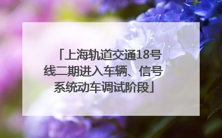 上海轨道交通18号线二期进入车辆、信号系统动车调试阶段