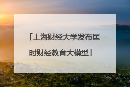上海财经大学发布匡时财经教育大模型