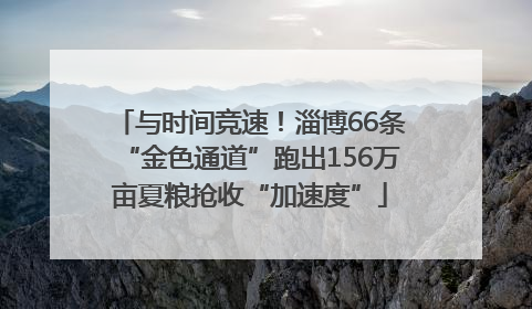 与时间竞速！淄博66条“金色通道”跑出156万亩夏粮抢收“加速度”