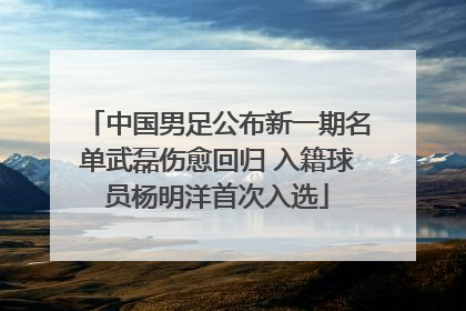 中国男足公布新一期名单武磊伤愈回归 入籍球员杨明洋首次入选