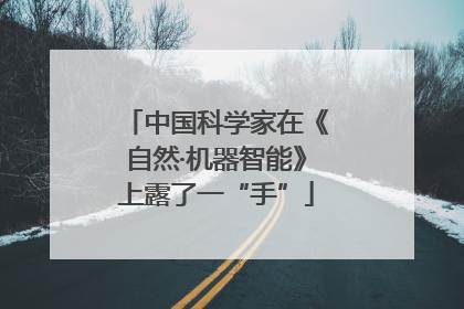 中国科学家在《自然·机器智能》上露了一“手”
