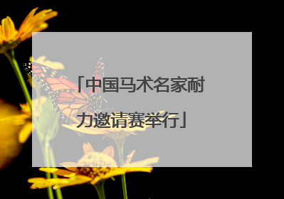中国马术名家耐力邀请赛举行