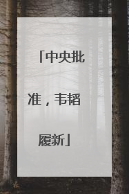 中央批准，韦韬履新
