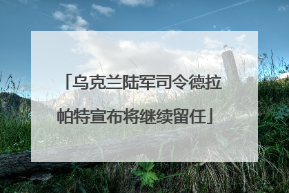 乌克兰陆军司令德拉帕特宣布将继续留任
