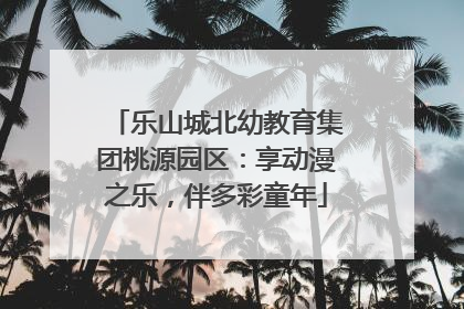 乐山城北幼教育集团桃源园区：享动漫之乐，伴多彩童年