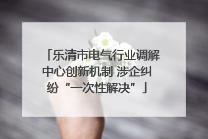 乐清市电气行业调解中心创新机制 涉企纠纷“一次性解决”