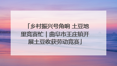 乡村振兴号角响 土豆地里竞赛忙｜曲阜市王庄镇开展土豆收获劳动竞赛