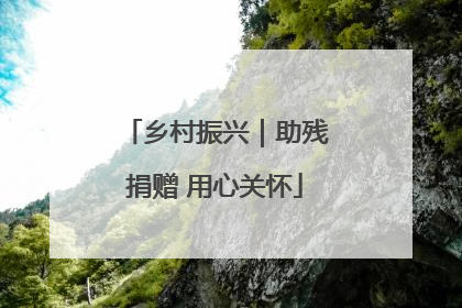 乡村振兴｜助残捐赠 用心关怀