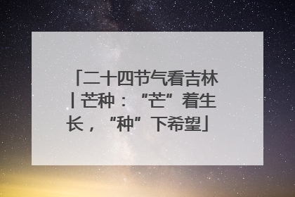 二十四节气看吉林丨芒种：“芒”着生长，“种”下希望