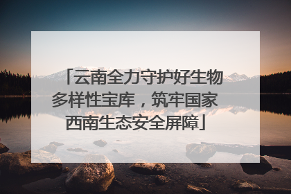 云南全力守护好生物多样性宝库，筑牢国家西南生态安全屏障