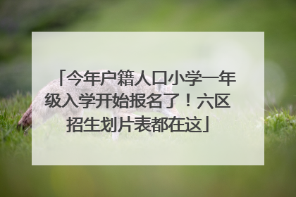 今年户籍人口小学一年级入学开始报名了！六区招生划片表都在这