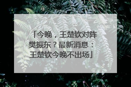 今晚，王楚钦对阵樊振东？最新消息：王楚钦今晚不出场