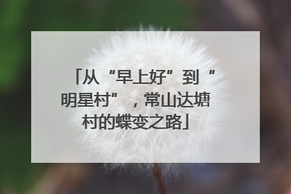 从“早上好”到“明星村”，常山达塘村的蝶变之路