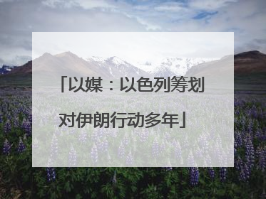 以媒：以色列筹划对伊朗行动多年
