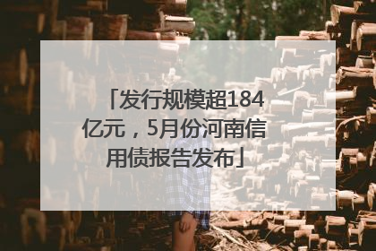 发行规模超184亿元，5月份河南信用债报告发布