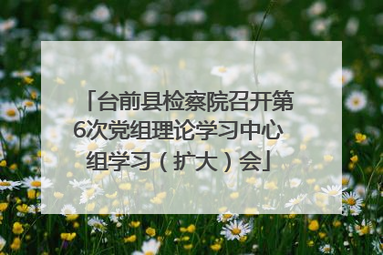 台前县检察院召开第6次党组理论学习中心组学习（扩大）会