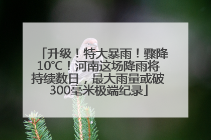 升级！特大暴雨！骤降10℃！河南这场降雨将持续数日，最大雨量或破300毫米极端纪录