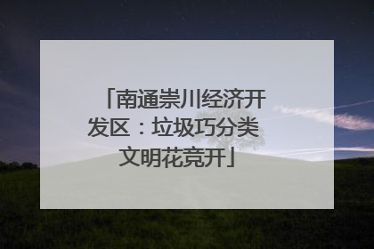 南通崇川经济开发区：垃圾巧分类 文明花竞开