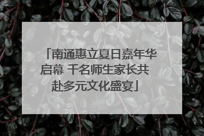 南通惠立夏日嘉年华启幕 千名师生家长共赴多元文化盛宴