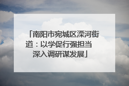 南阳市宛城区溧河街道：以学促行强担当 深入调研谋发展